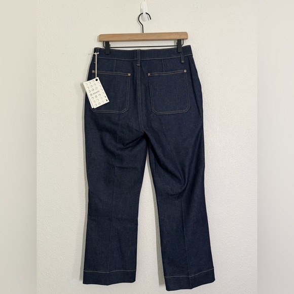 KHAITE The Raquel Sailor Cropped Kick Flare Jeans Raw Dark Wash Size 30 NEW - Picture 7 of 12